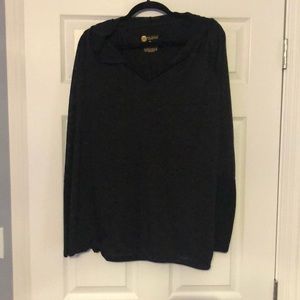 Black long sleeve hooded t-shirt size 3X